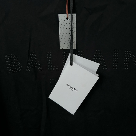 BNWT Balmain Paris Black Logo Tee Shirt - Picture 7 of 7